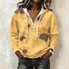 Felpa con Cappuccio Stampa Vintage da Donna a Manica Lunga - Felpa Casual
