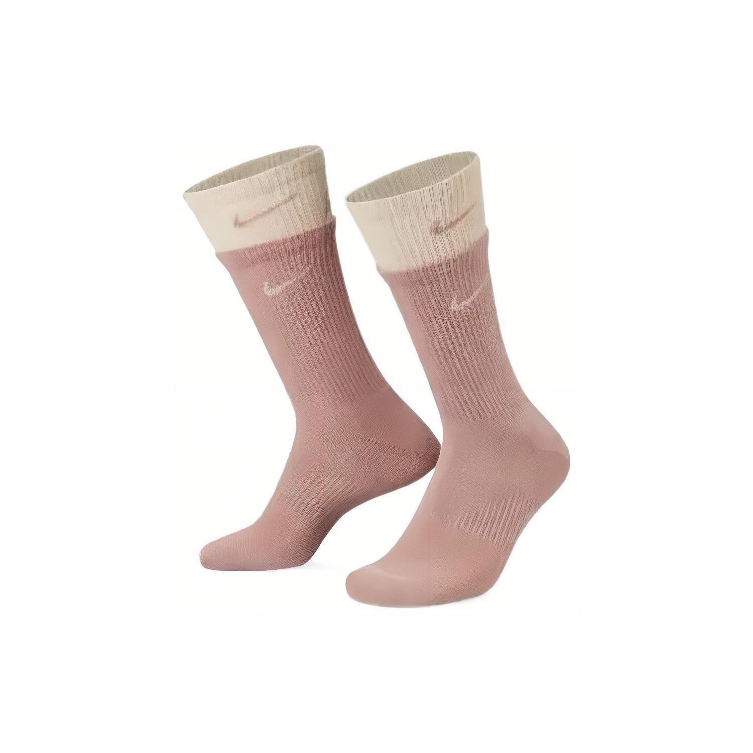 Nike SS22 Everyday Plus Cushioned Double Layer Splicing Training Sports Socks Unisex 2 Pairs Pink DD2795-609 XL