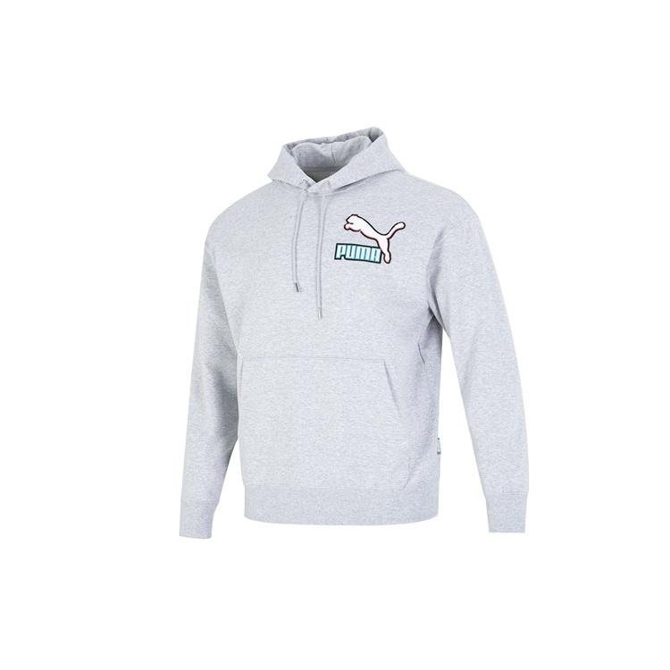 PUMA Colorblock Fandom Logo Hoodie  Grey  Men s 537749-04 L