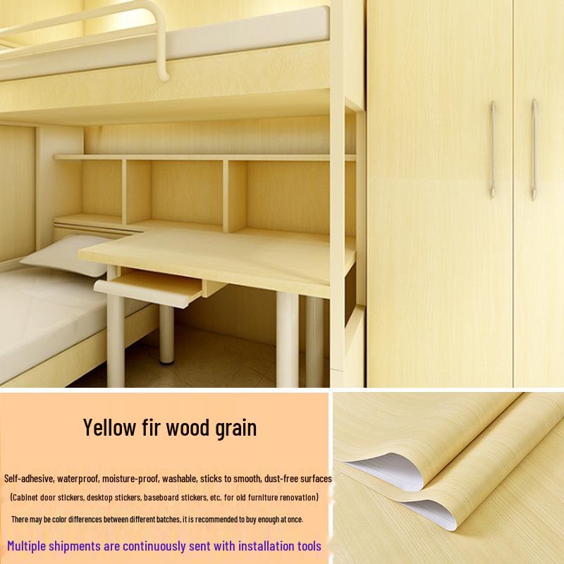 Verdickte selbstklebende Tapete mit Holzmaserung: Wasserfest, Ölfest Schreibtisch- und Möbelrenovierung.