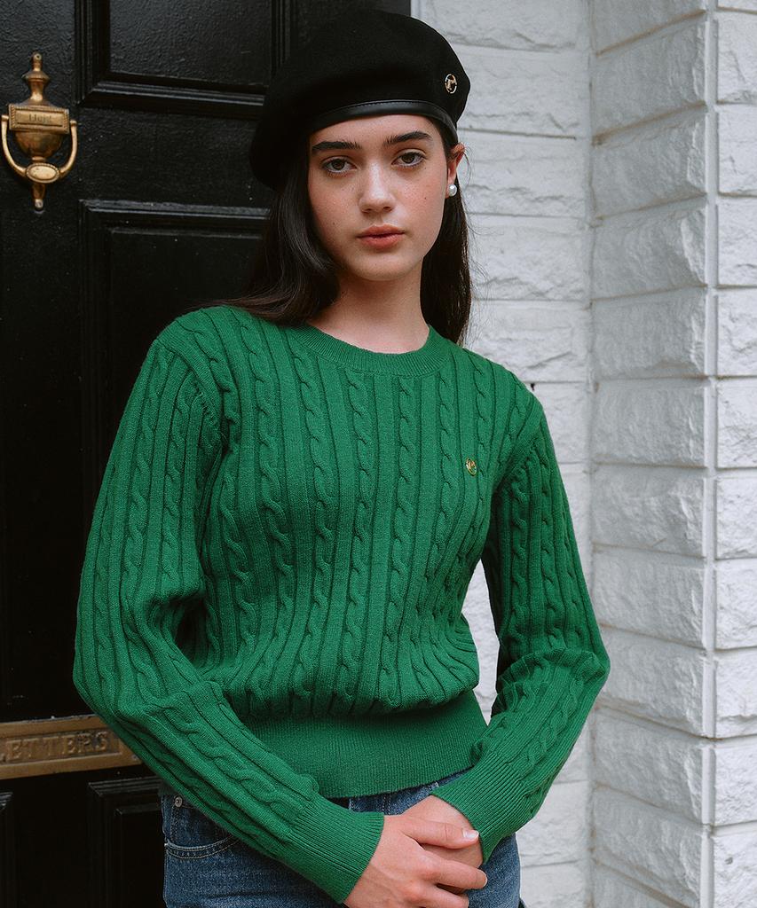 ROLAROLA Color Line Cable Knit Green