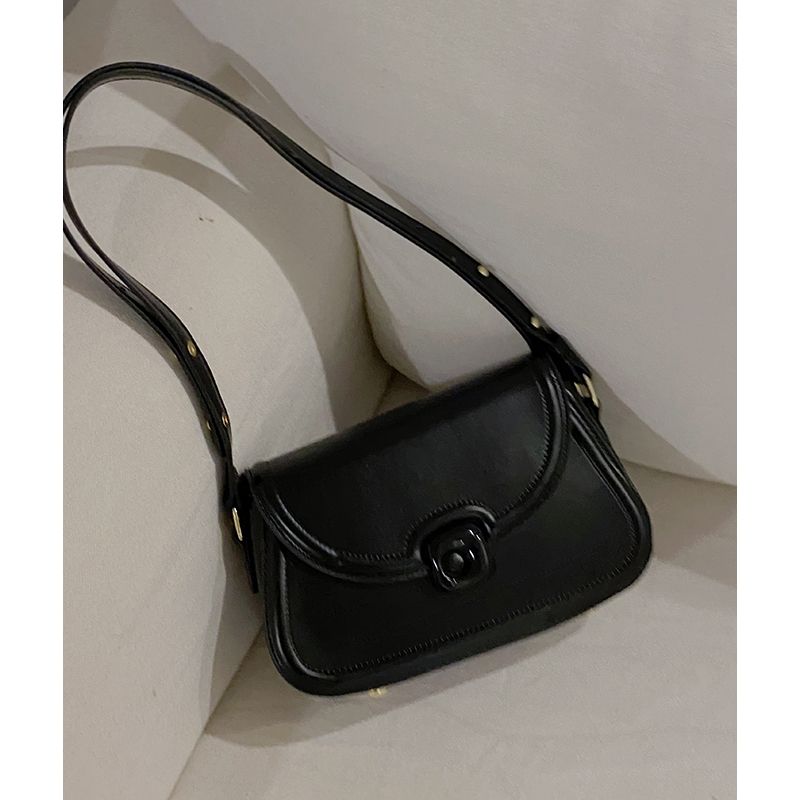 

Women s Bag South Korea Special-Interest Design Easiest for Match Saddle Bag Black