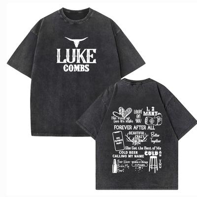 Luke Combs Tour Shirts Vintage Harajuku Summer Unisex O-Neck Short Regular Sleeve Cotton T-Shirts