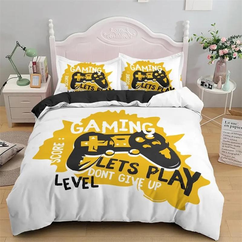 Games Comforter Cover Gamepad Bedding Collection For Boys Kids Video Modern Gamer Console Quilt 2 Or 3 Pcs Soft Twin Duvet Cover Collection