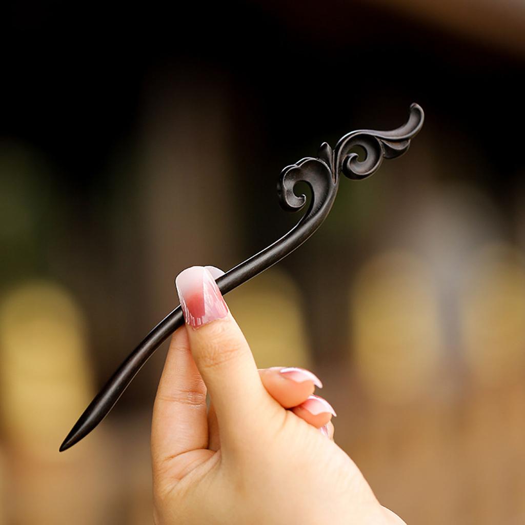 Vintage Elegante Hölzerne Haarnadel Simuliertes Glas Lotus Design Chinesischer Stil Haarspange Antiker Stil Minimalistische Haarnadel Für Frauen