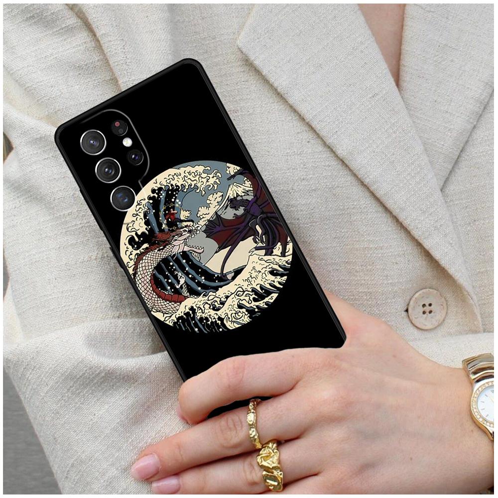 Japanese Wave Anime Dragon Cell Phone Case for Samsung Galaxy S26 Ultra S25 S24 S23 S22 S21 S20 Note10 Cover
