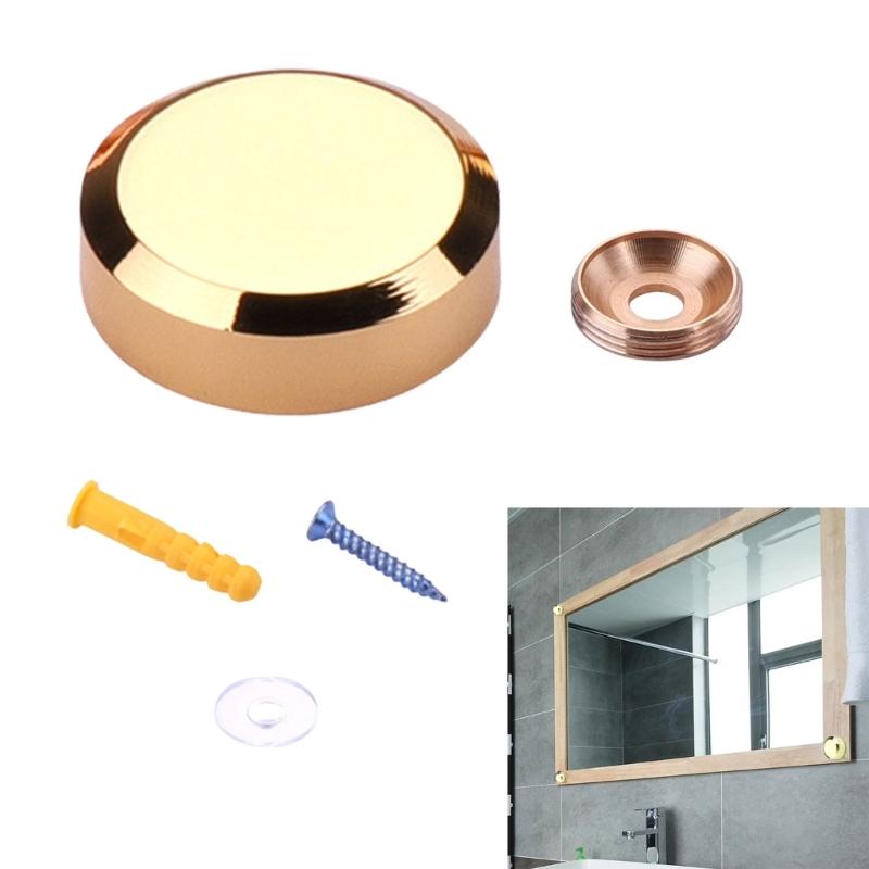 4Pieces Practical Sturdy Brass Gold Mirror Mounting Screws Easy Installation for Interior Designers and Enthusiasts