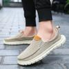 Fashion British Style Men Canvas Outdoor Casual Loafers Fashion Slip on Soft Flats Simple Comfy Handmade Driving Boat Shoe Designer Shoe