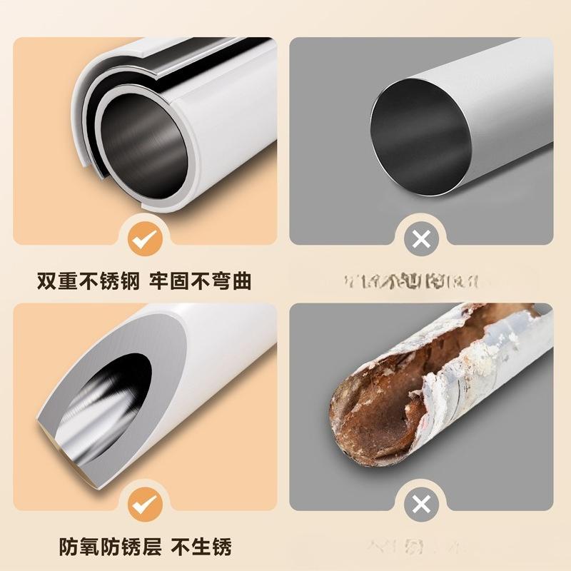 Edelstahl-Teleskop-Kleiderstange, stanzfreie Kleiderstange, Garderobe