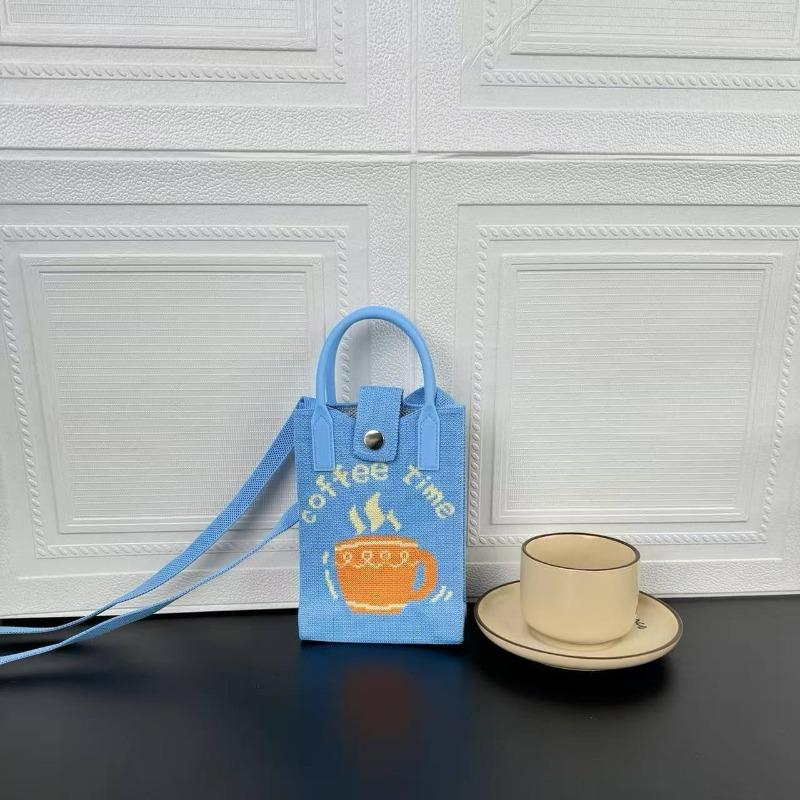 Premium Sense Ns Mobile Phone Bag New Cartoon Knitted Bag Dopamine Niche Versatile Messenger Shoulder Bag Handbag