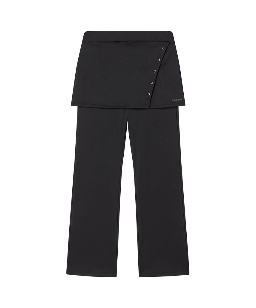 AWESOME STUDIO Layered Skirt Pants Black