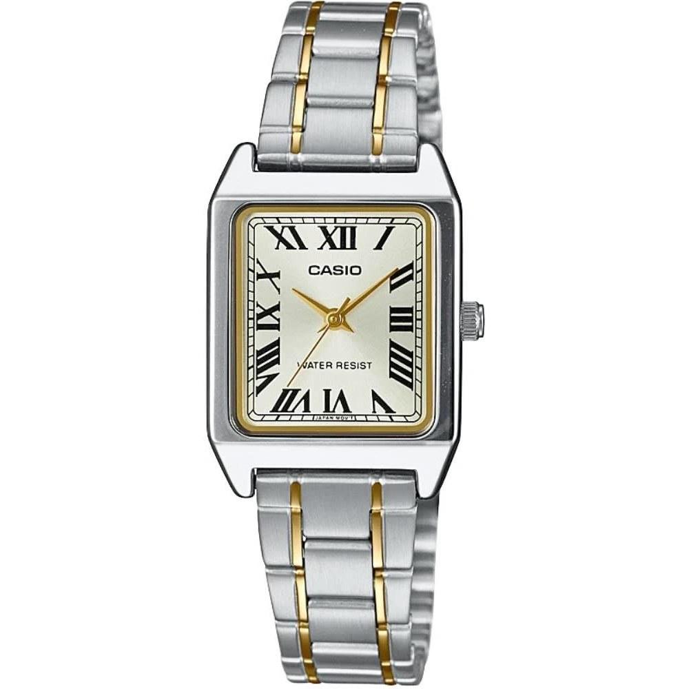 CASIO Standard Quartz Ladies Wristwatch LTP-V007SG-9B Silver Gold Metal Band Overseas Model