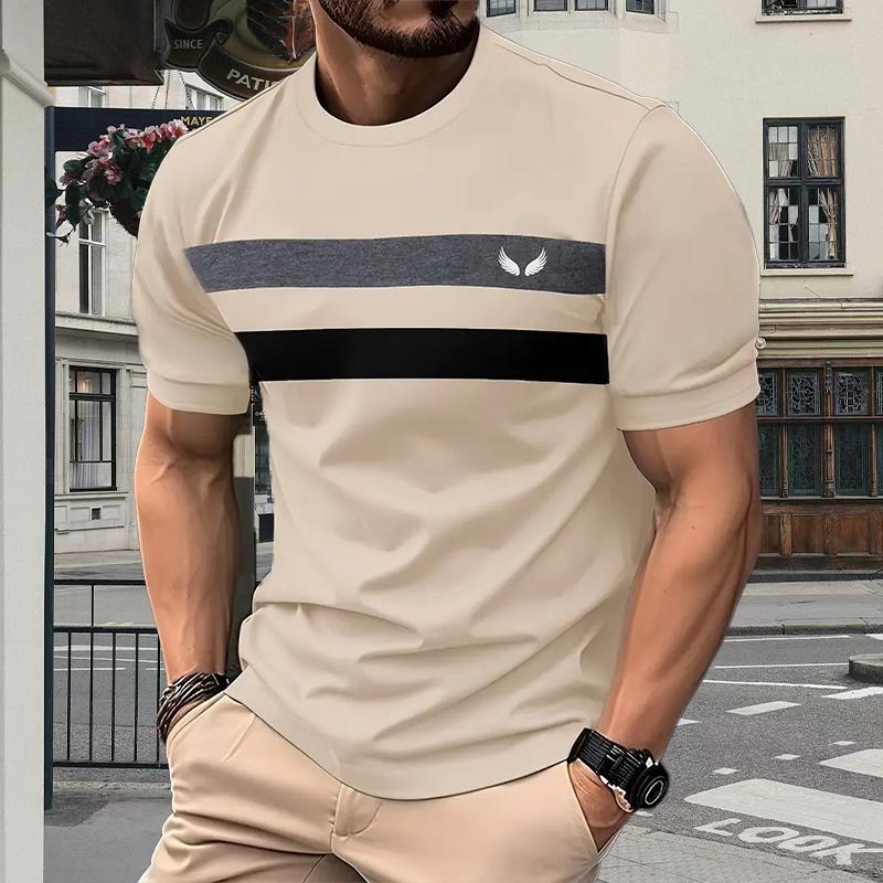 

Нова літня чоловіча модна футболка, особистість, простий візерунок з принтом, чоловіча футболка, топ M жовтий