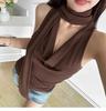 Y2K Style Cowl Neck Tie Halter Tank Top - Women's 2025 Sweet & Cool Summer Vest