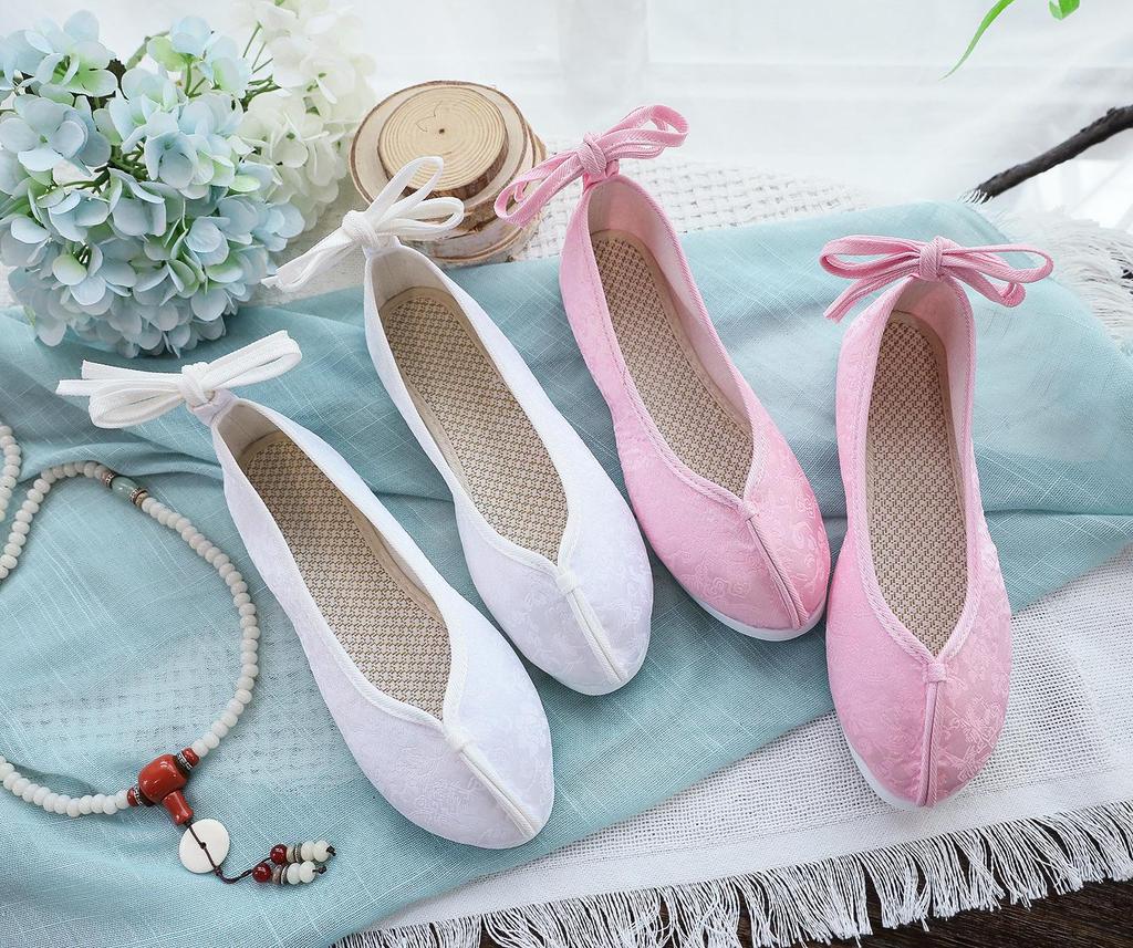 Scarpe Piatte in Broccato Hanfu da Donna Stile Dinastia Ming