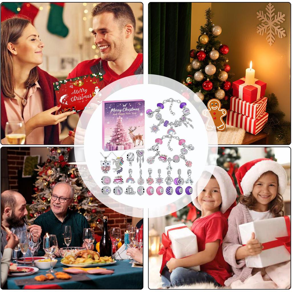 2025 Christmas Jewelry Gift box 24-Day Girls Earring Bracelet Set Christmas Advent Calendar for Teen Adults Family