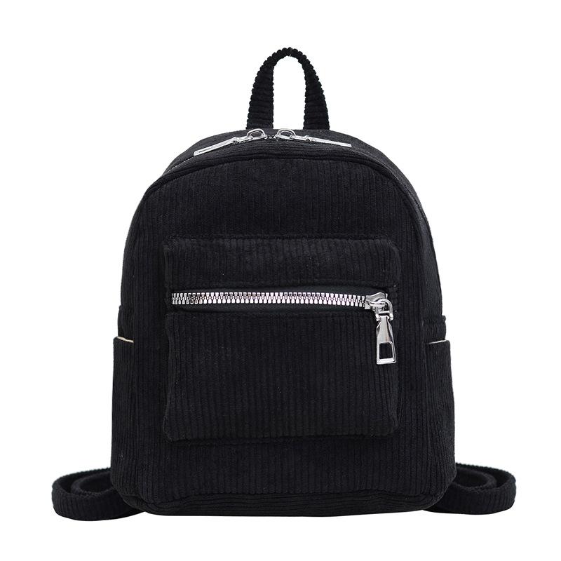 Retro Velvet Backpack Corduroy Small Backpack New Women's Bag Version Simple Casual Girl Small Schoolbag Woman