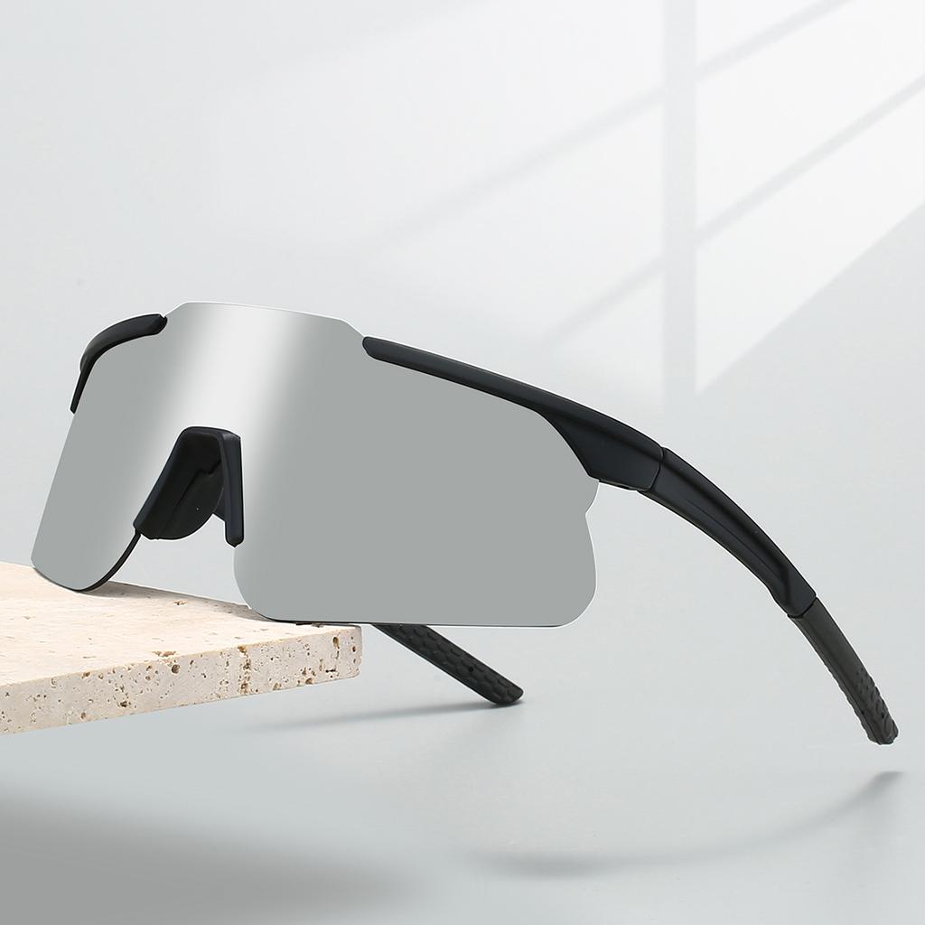 Semi-rimless Goggle Men New Oversized Windproof Wrapped Round Riding Protective Shades Mirror Outdoor Cycling Sunglasses