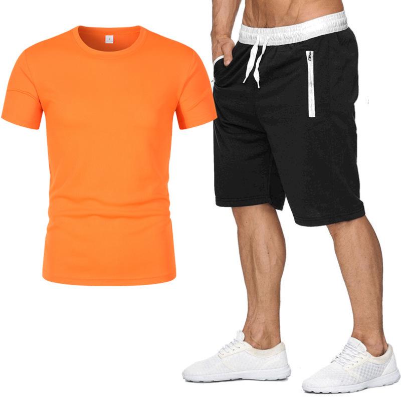 Men's Summer Short Sleeve T-shirt and Shorts Set for Casual Sportswear