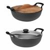 With Lid Cast Iron Pot Hand-forged Cooking Cookware Durable Chinese Wok Pan  Gas Induction Cooker