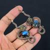 Labradorite 999 Copper Wire Wrapped Earrings, Handmade Gemstone Earrings Jewelry, Gifts For Wife Brand New Earrings