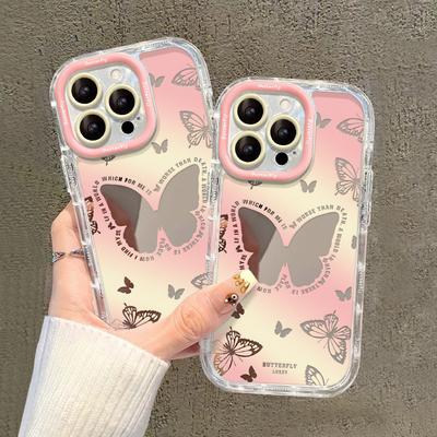 Applicable To Apple 15 Mobile Phone Case Iphone14 Smudge Butterfly 13 Mirror 12pro Transparent Soft Edge Xs/xr Silicone