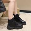 Fashion Women's Platform Short Boots 2025 Autumn and Winter Solid Color Classic Light Luxury Fashion Motorcycle Fashion Boots.