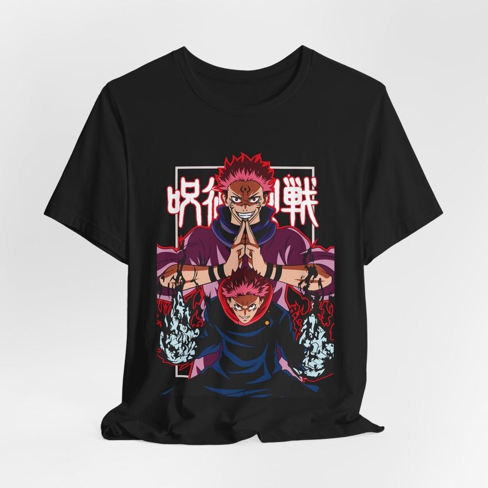 Sukuna and Yuji Anime Graphic T-Shirt Tee Tops, JJK Unisex T-Shirt Tee Tops, Short Sleeve T-Shirt,