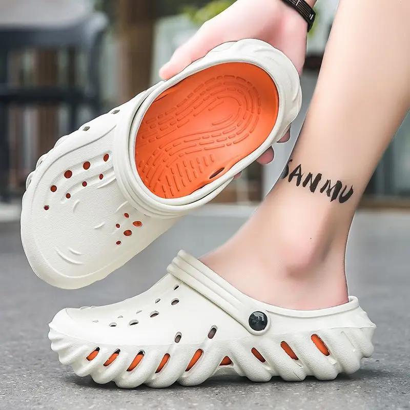 Fashion Platform Eva Sabot Hole Slides Men's Shoe Soft Male Slipper Comfortable Original 2025 Fashion Summer Sale Y2k Casual Low Price