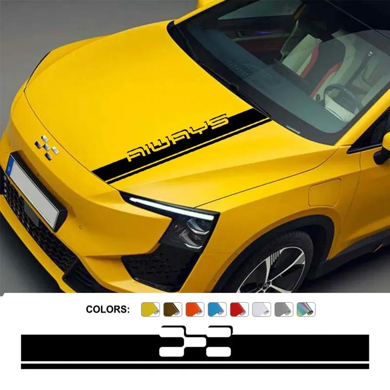Car Hood Bonnet Cover Sticker For Aiways U5 PRO U6 U7 Motor Sport Vinyl Decor Decals Auto Tuning Accessories