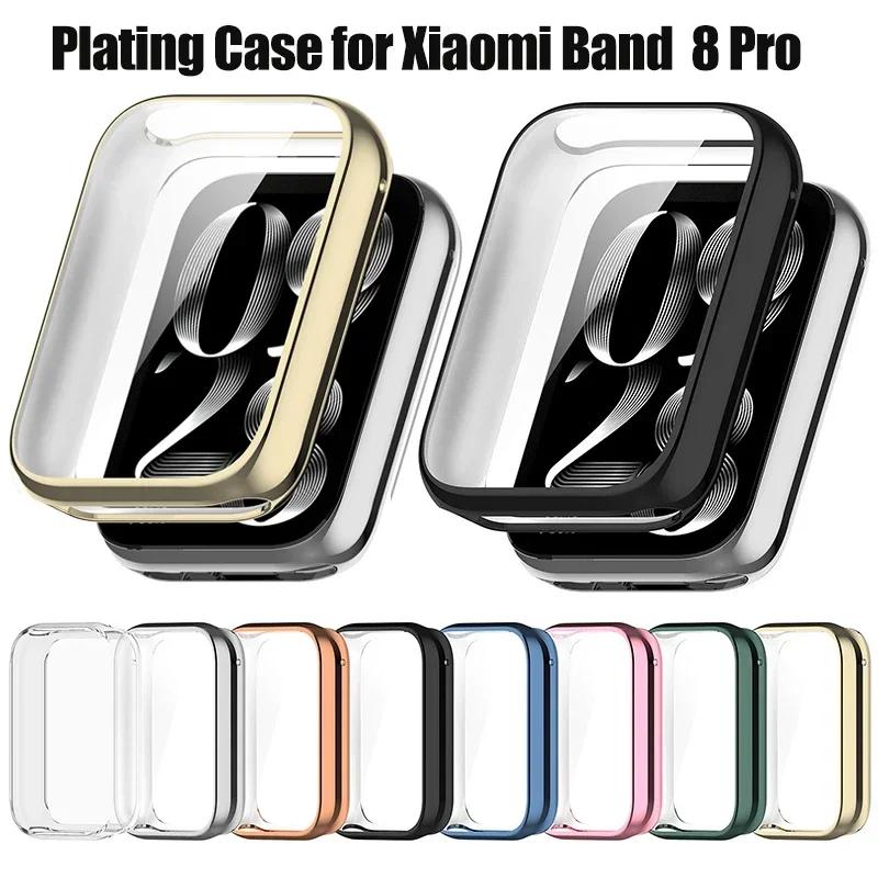 Neue Galvanisierte TPU-Hülle für Xiaomi Band 8Pro 9Pro Smartband Vollständige Abdeckung Displayschutz aus gehärtetem Glas für Xiaomi Band 9 Pro Hülle