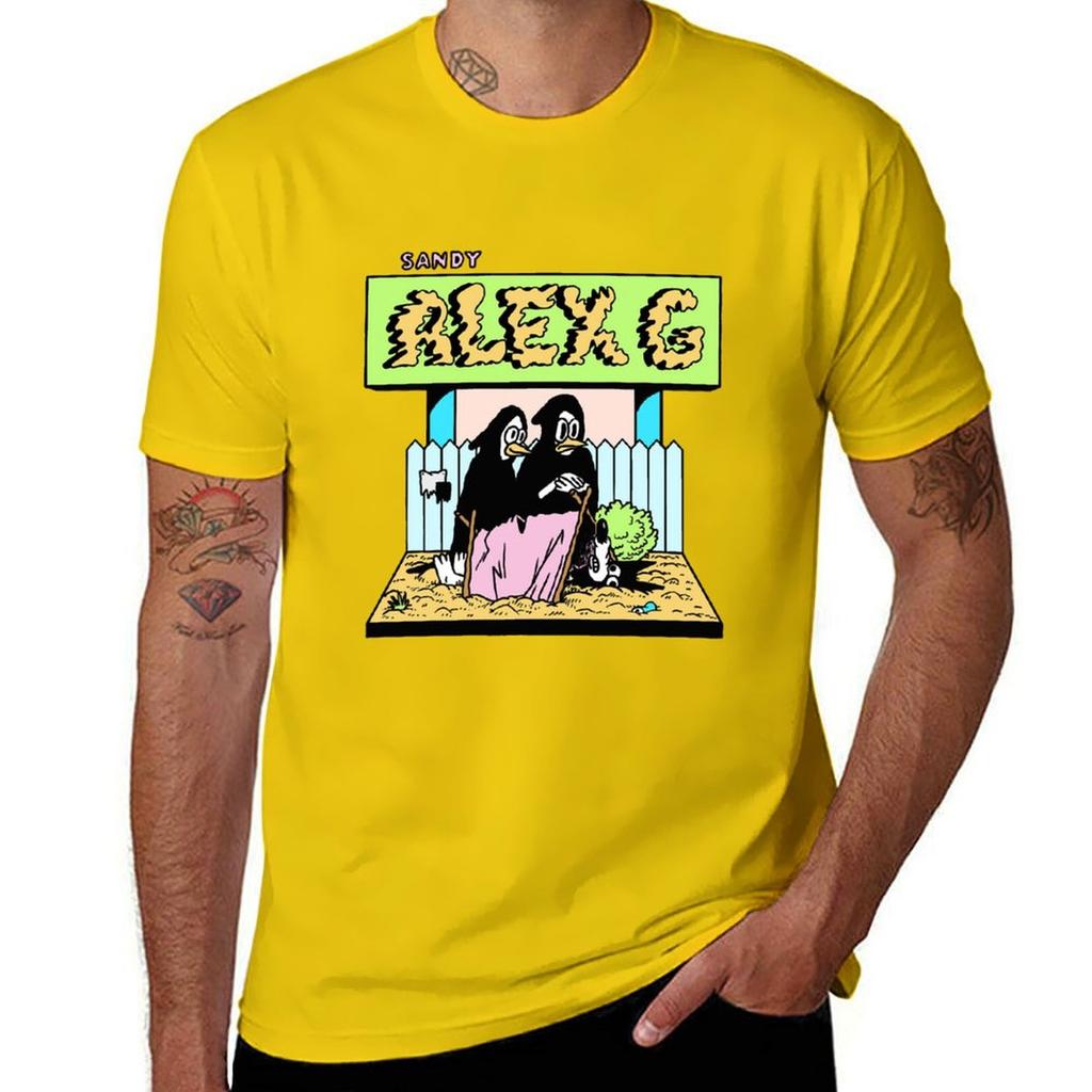 (Sandy) Alex G Dead Logo T-Shirt Summer Top Oversizeds Mens Tall T Shirts