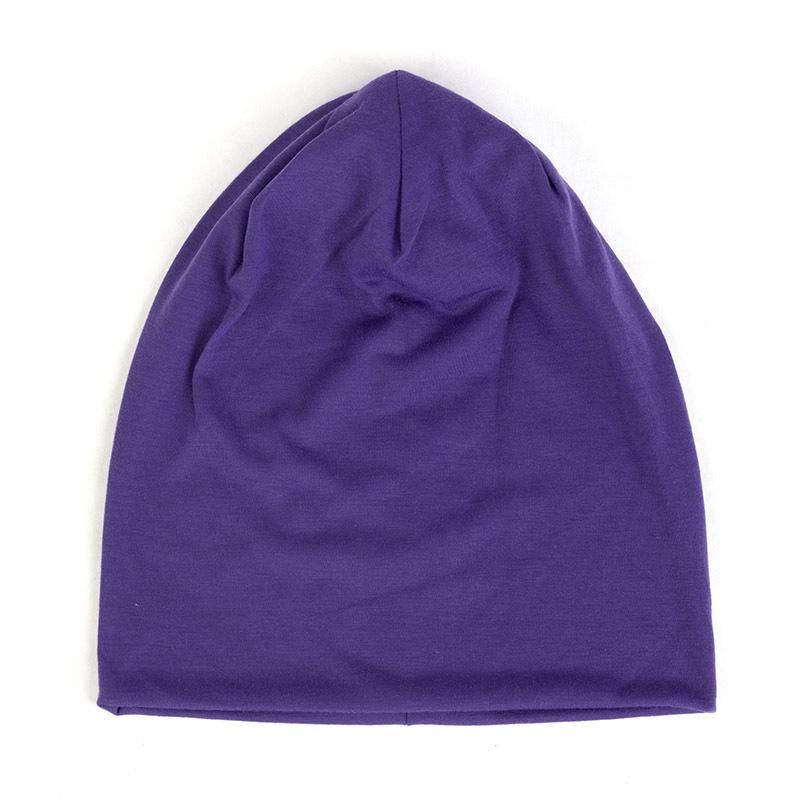 1pc color double-layer brimless casual skull hats for men and women,outdoor leisure pullover knitted hats for autumn and winter
