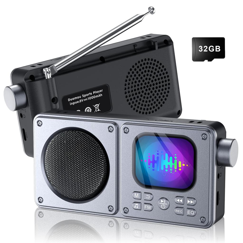 32GB MP3 Expandable up to Bluetooth Portable Player with FM Large Retractable AUX SD Card Alarm and Outdoor Includes Japanese Instruction Manual