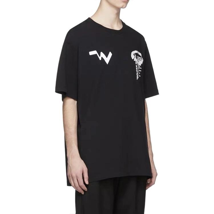 Off-White SS20 3D Space Pattern Print Short Sleeve T-Shirt Men Tops Black OMAA027R201850111001