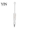 Handmade Craft Supplies for Adults DIY Beadable Pen, Bling Rhinestones And Faux Pearls Beaded Creative Gifts Sisters Black Ink Ballpoint Pen