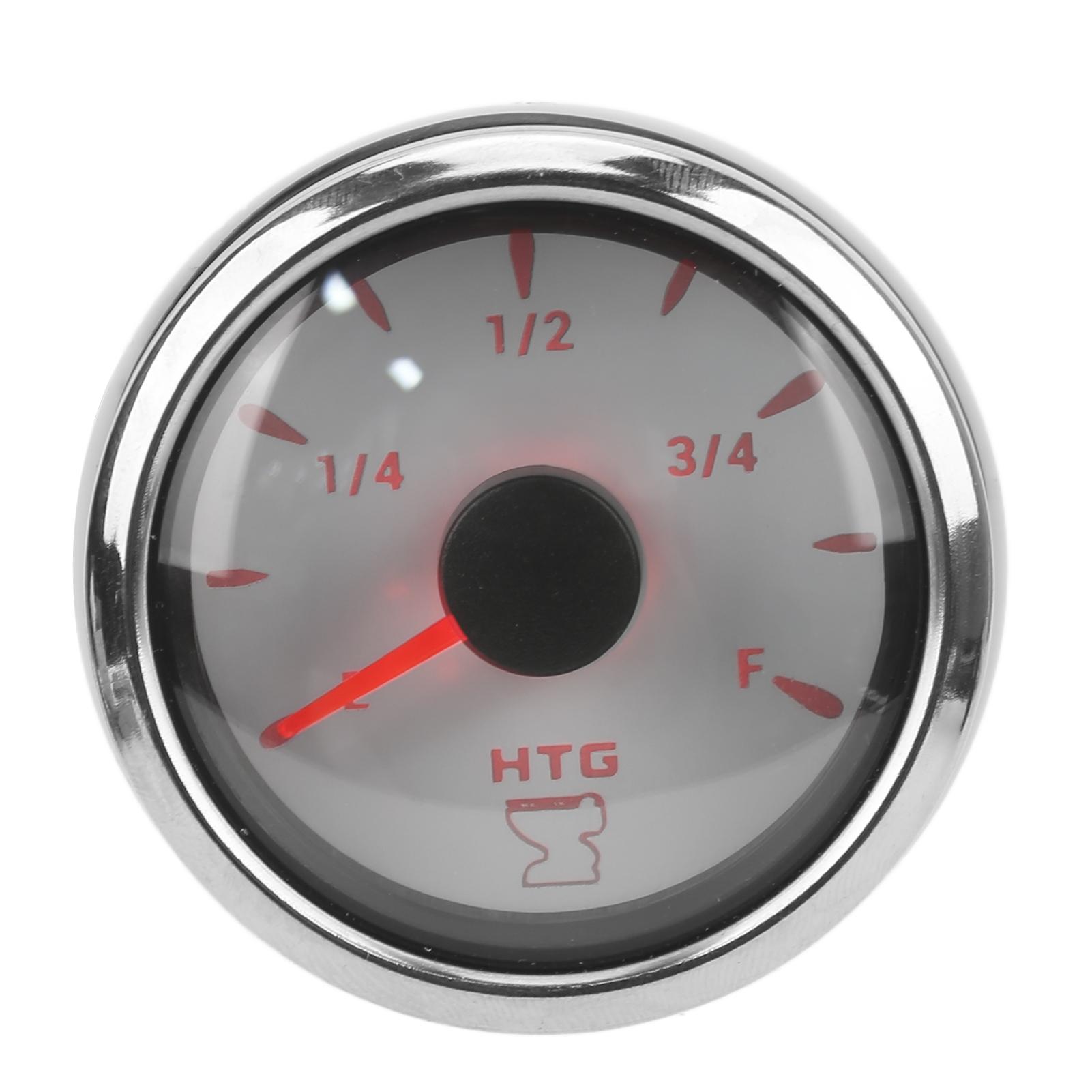 2in Pointer Sewage Gauge 0‑190 Ohm  Signal with Backlight IP67 Waterproof for Marine Boat YachtsWhite Dial белый