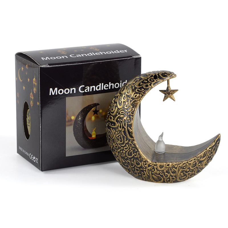 Eid Mubarak LED Candle Light Moon Star Ornaments 2024 Ramadan Kareem Home Decoration Eid Al Adha Gift Festival Party Supplies