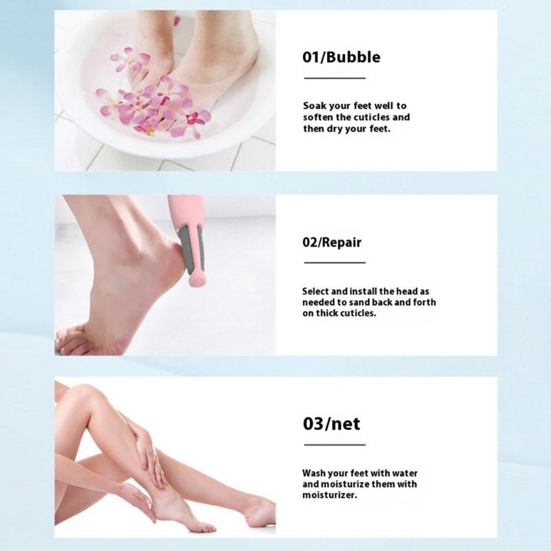 Electric Foot Grinder Wireless Remove Dead Skin Calluses Crack Hard Cracked Skin Pedicure Tool Waterproof Foot Cleaner