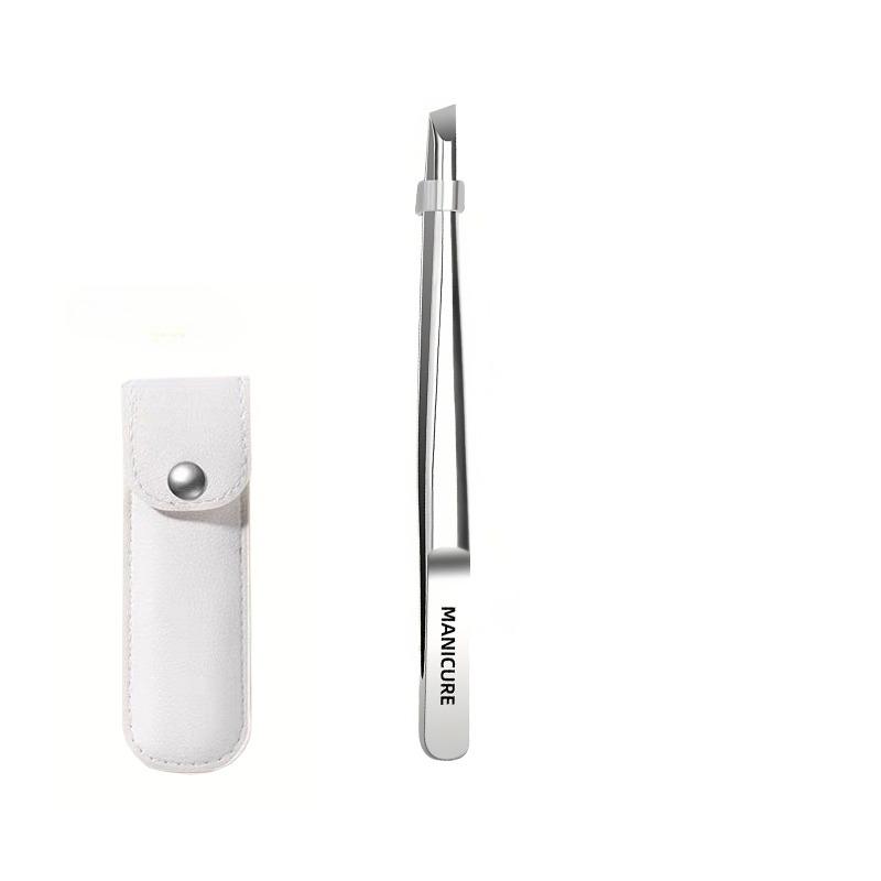 Xiaomi Stainless Steel Slant Tweezers with Non-Slip Tip - Heavy-Duty Precision for Eyebrow Grooming Eyelash Application & Trimming