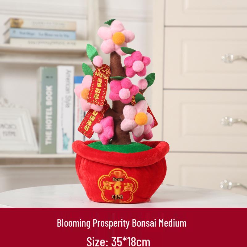 New Year Desktop Peach Blossom and Orange Tree Ornaments for Spring Festival Decor