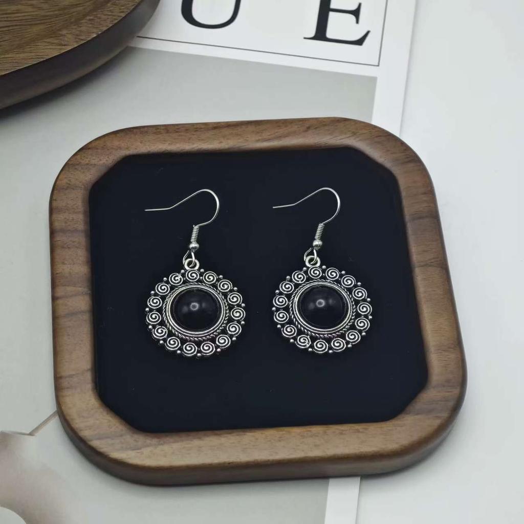 Böhmische ethnische Ohrringe Türkis geometrische hohle Fransenohrringe Ohrringe Frauen