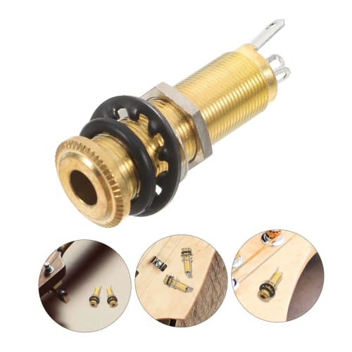 QUMIIRITY Flush Mount Guitar Output Jack, 1/4" (635mm) Stereo Phone Jack for Threaded Cylinder Base