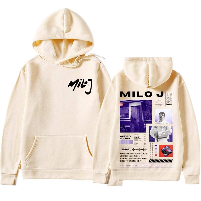 Rapper Milo J 166 Album Merch Bedruckter Hoodie Herbst/Winter 2025 Herren Damen Hip-Hop Sweatshirt Hipster Pullover Harajuku Style