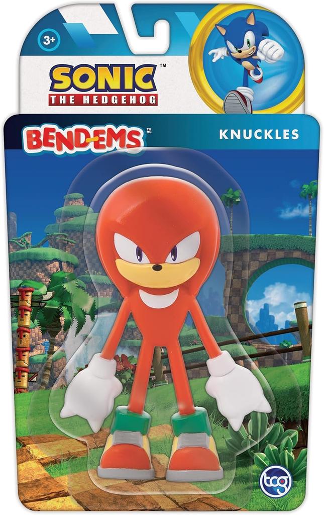 Sonic the Hedgehog Knuckles Figure Poseable Bendable Action Figure for Kids Collectors Bend-Ems - & &