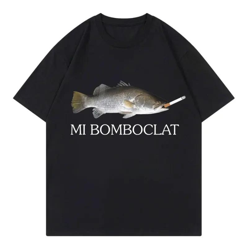 2026 New Funny Bomboclat Fish Meme Tshirt High Street Fashion Trend Y2k Tshirts Women Harajuku Vintage Style T Shirts Summer S