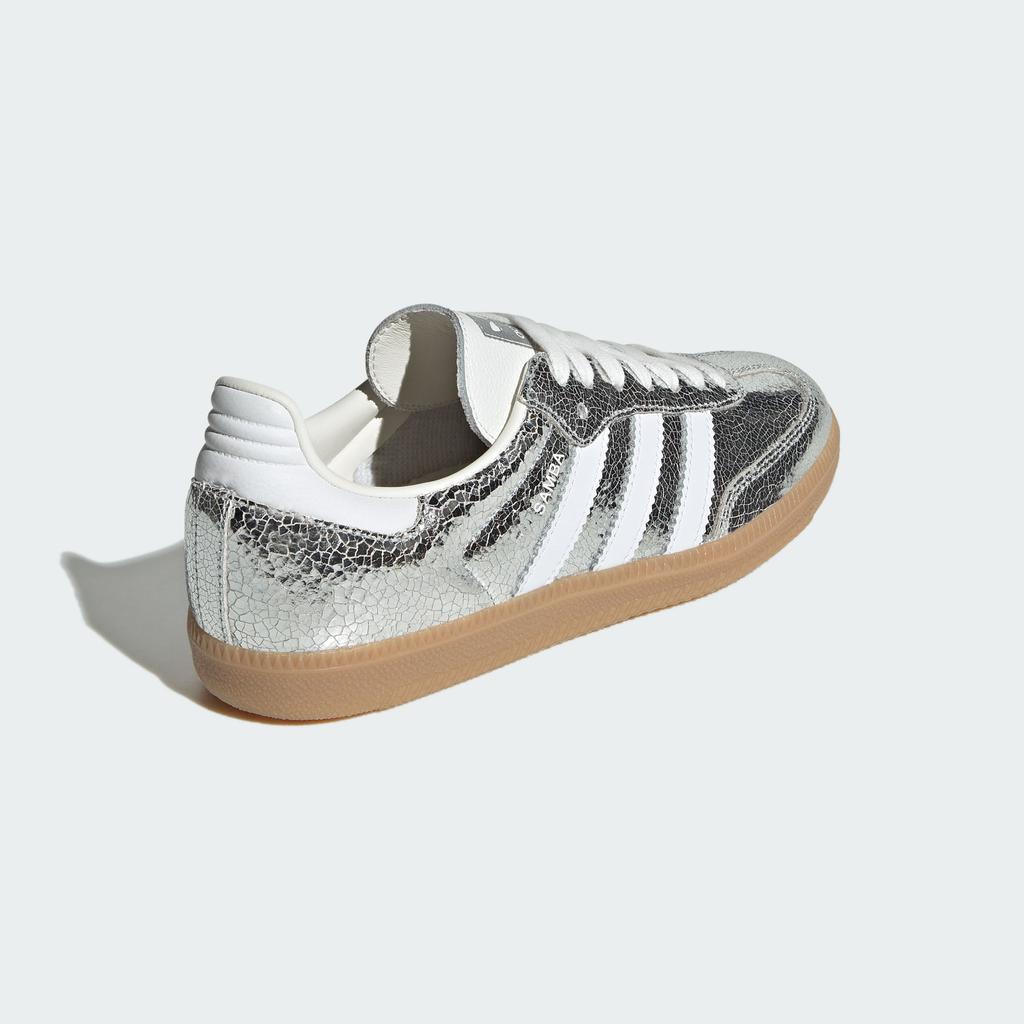 adidas Samba OG Silver Metallic Cracked Leather (Women's)