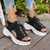 Fashion 2025 Fashion Lace-Up Women's Sandals Mesh Open Toe Summer Beach Casual Party Sandals Women Trendy Comfortable New Shoes Ladies