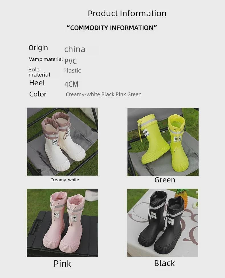 Women's 2024 Fashionable Waterproof Rain Boots – Non-Slip, Comfortable & Durable for Camping