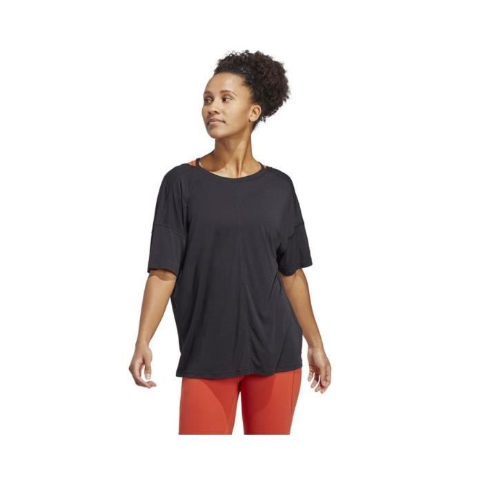 T-shirt - ADIDAS - Yoga Studio Oversized Tee - Noir - Femme - Manches Courtes